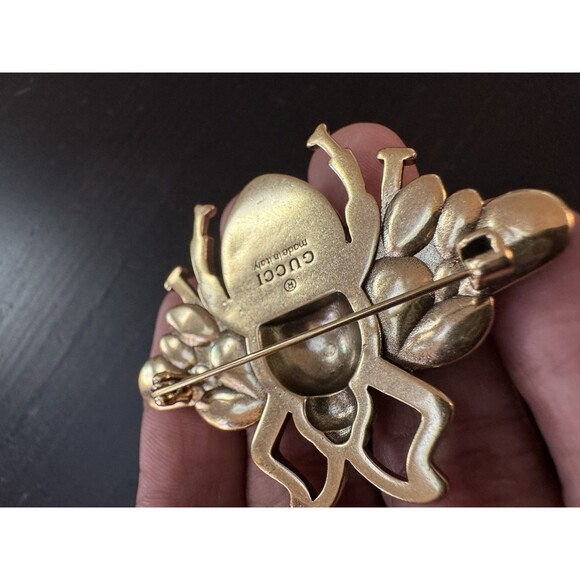 Gucci Stamped Interlocking GG Vintage Adorned Bee Large Pin Brooch - Picture 12 of 13
